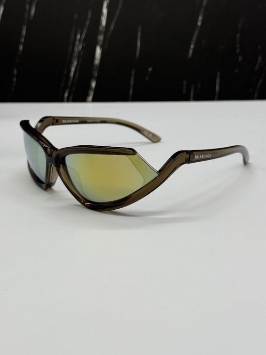 NEW BALENCIAGA BB0289S 003 BROWN GEOMETRIC UNISEX SUNGLASSES BALENCIAGA EYEWEAR main image 4